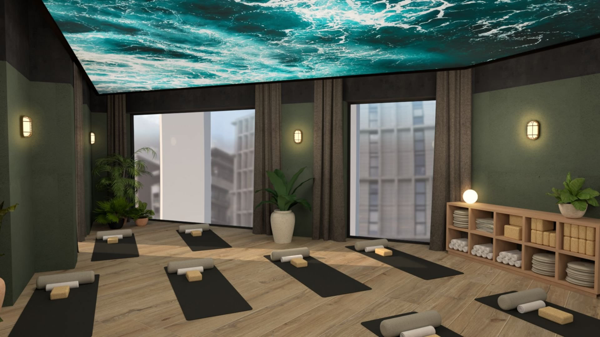 LED ceiling yoga room